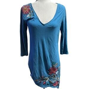 Johnny Was Los Angeles Embroidered Tunic / Shirt / Short Dress – Size S